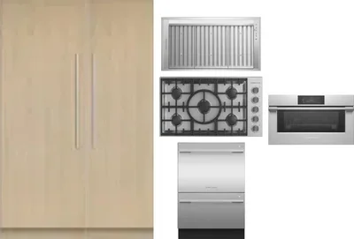 6 Piece Package Includes Refrigerator, Freezer, Cooktop, Wall Oven, Hood And Dishwasher